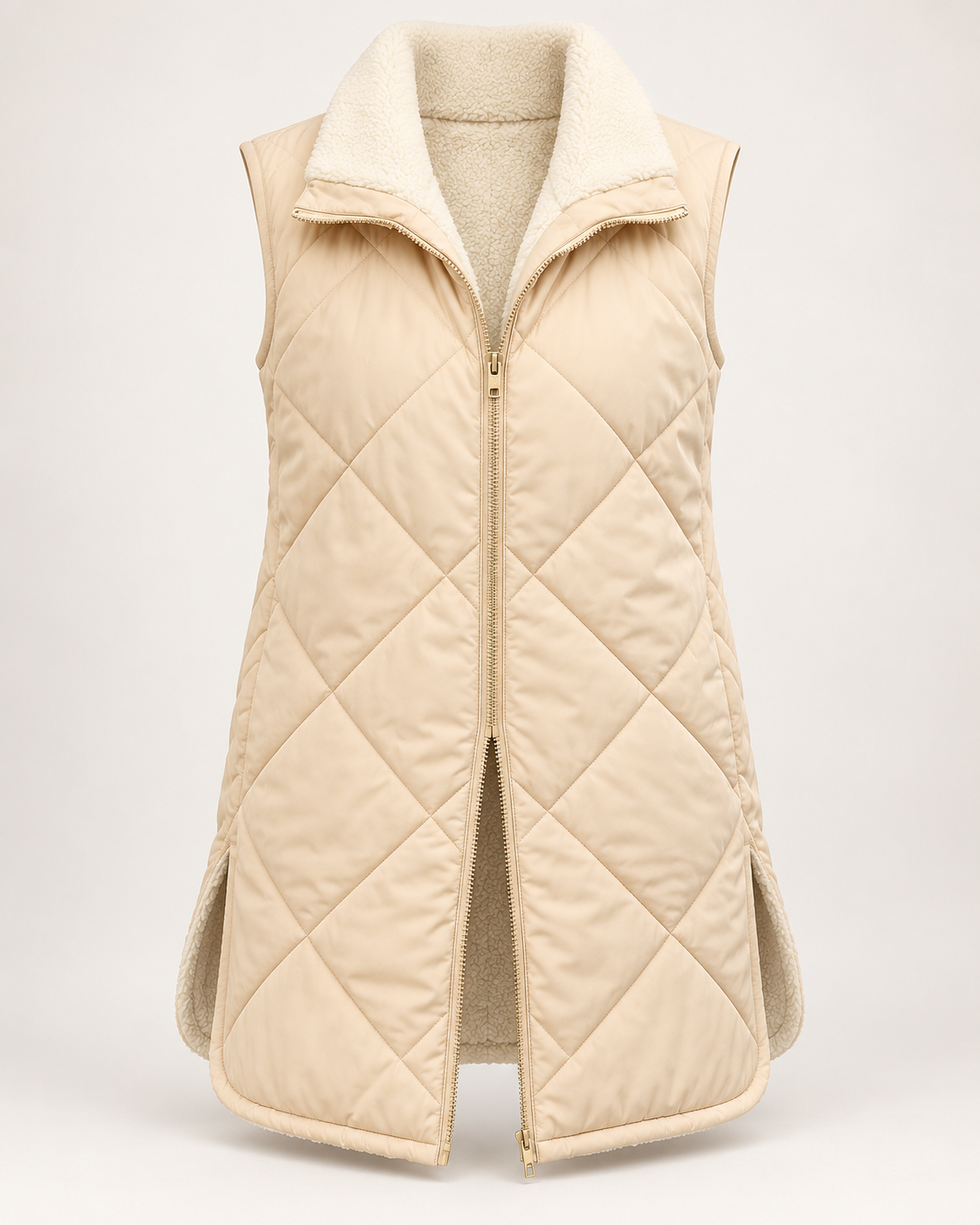 Chaleco acolchado reversible mujer efecto borreguito - Solange