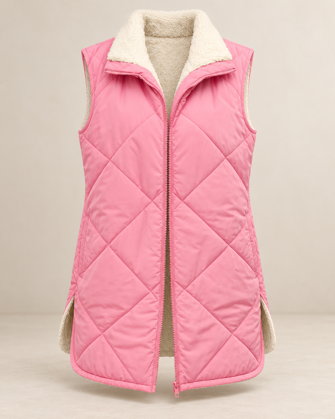 Chaleco acolchado reversible mujer efecto borreguito - Solange