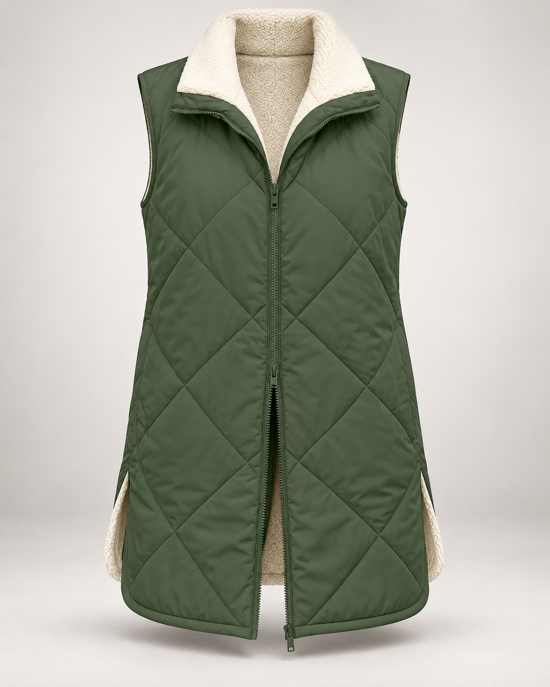 Chaleco acolchado reversible mujer efecto borreguito - Solange
