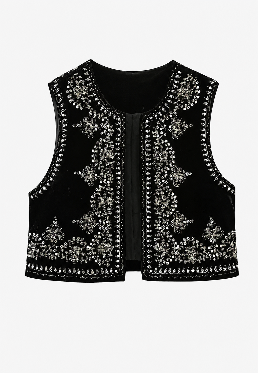 Chaleco mujer terciopelo bordado floral - Celina