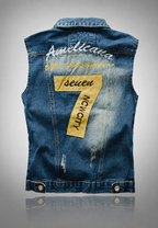 Chaleco vaquero hombre bordado efecto lavado - Leander