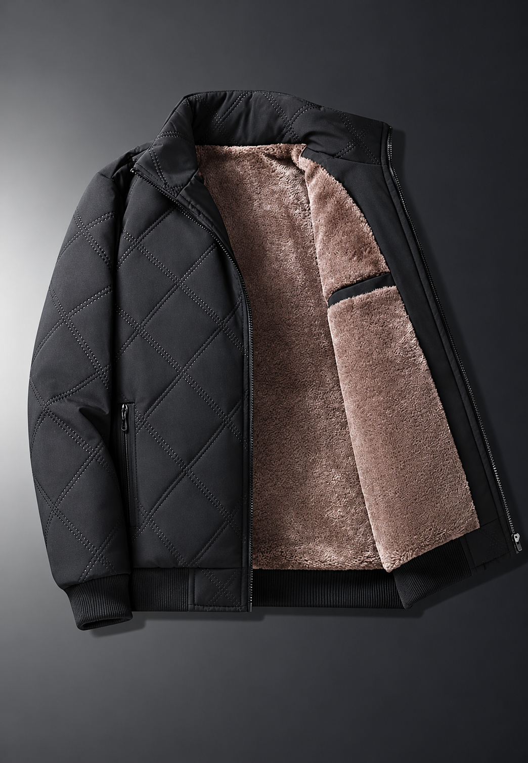 Chaqueta acolchada hombre cuello alto interior efecto borreguito - Valdemar