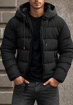 Chaqueta acolchada hombre regular fit capucha cremallera - Hakon