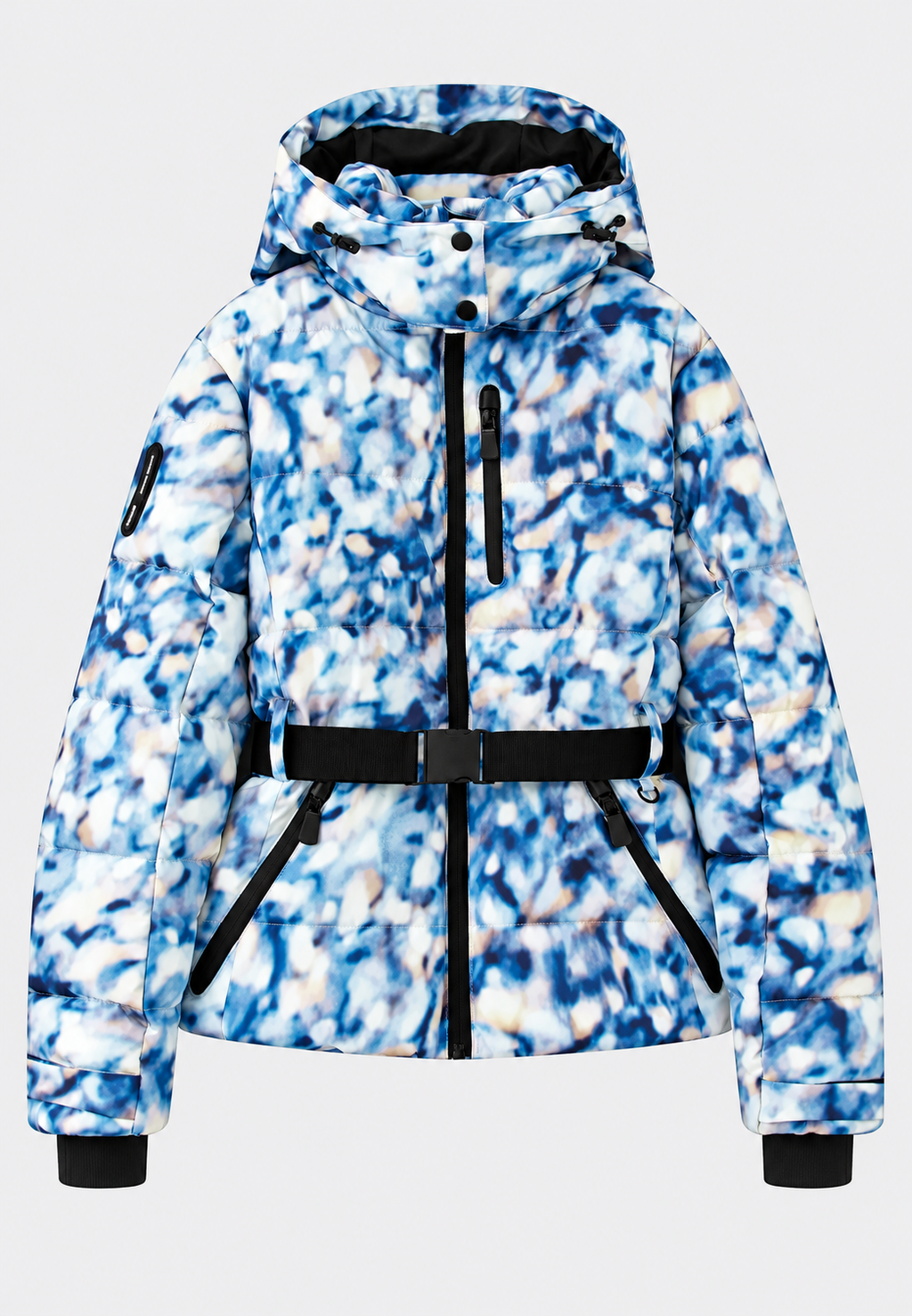 Chaqueta acolchada mujer capucha cinturón ajustable bolsillos cremallera - Eliane
