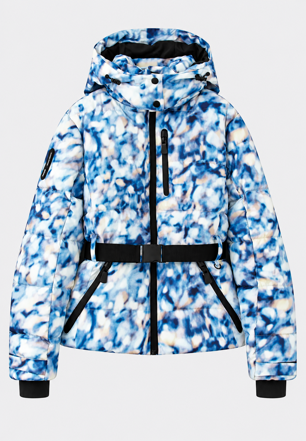 Chaqueta acolchada mujer capucha cinturón ajustable bolsillos cremallera - Eliane