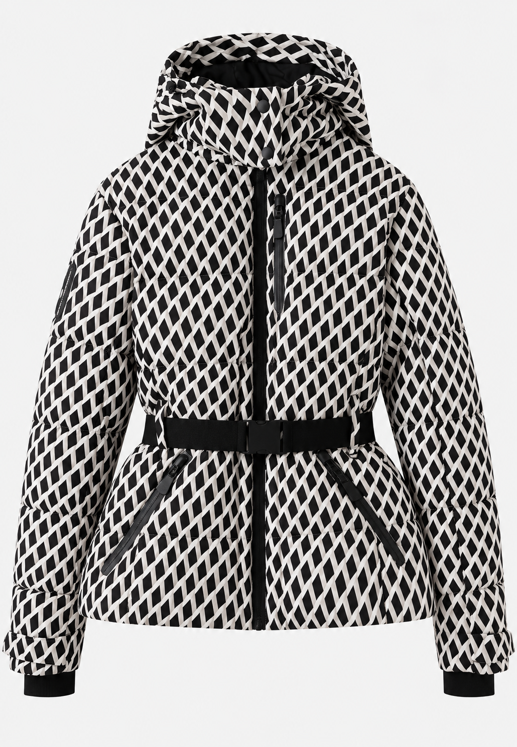 Chaqueta acolchada mujer capucha cinturón ajustable bolsillos cremallera - Eliane
