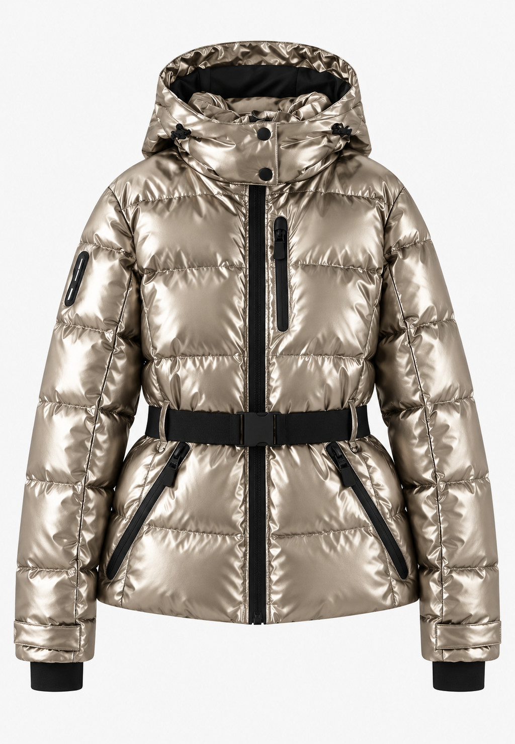 Chaqueta acolchada mujer capucha cinturón ajustable bolsillos cremallera - Eliane