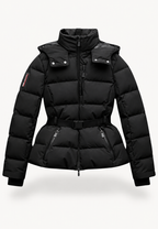 Chaqueta acolchada mujer cinturón ajustable capucha cuello alto - Mirel