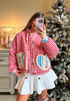 Chaqueta acolchada mujer cuadros vichy bolsillos corazón - Ysoria