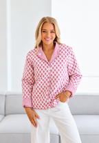 Chaqueta acolchada mujer estampado floral cuello camisero rayas - Lola