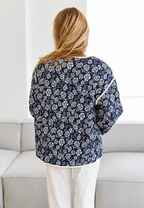 Chaqueta acolchada mujer estampado floral ribetes contraste - Mireva