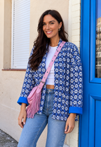 Chaqueta acolchada mujer estampado geométrico bolsillos parche - Casandrina