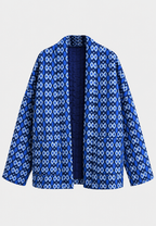 Chaqueta acolchada mujer estampado geométrico bolsillos parche - Casandrina
