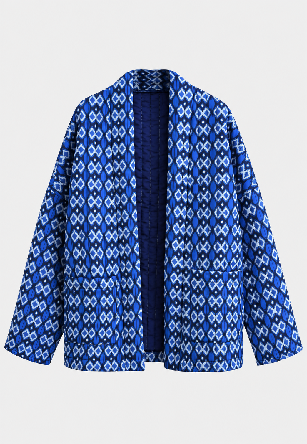 Chaqueta acolchada mujer estampado geométrico bolsillos parche - Casandrina