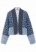 Chaqueta acolchada mujer estampado paisley combinado ribetes - Norelia
