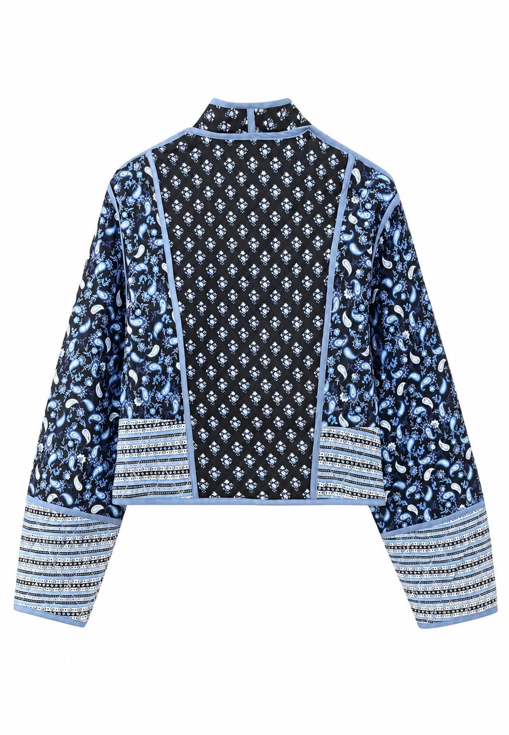 Chaqueta acolchada mujer estampado paisley combinado ribetes - Norelia