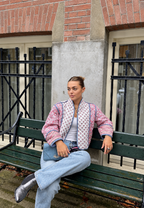 Chaqueta acolchada mujer estampado paisley combinado ribetes - Norelia