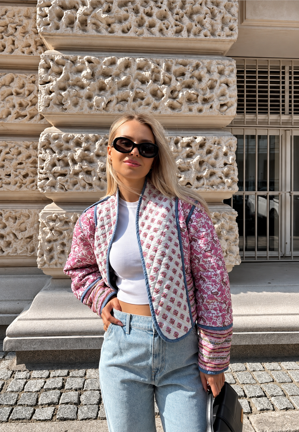 Chaqueta acolchada mujer estampado paisley combinado ribetes - Norelia