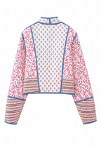 Chaqueta acolchada mujer estampado paisley combinado ribetes - Norelia