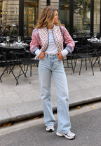 Chaqueta acolchada mujer estampado paisley combinado ribetes - Norelia