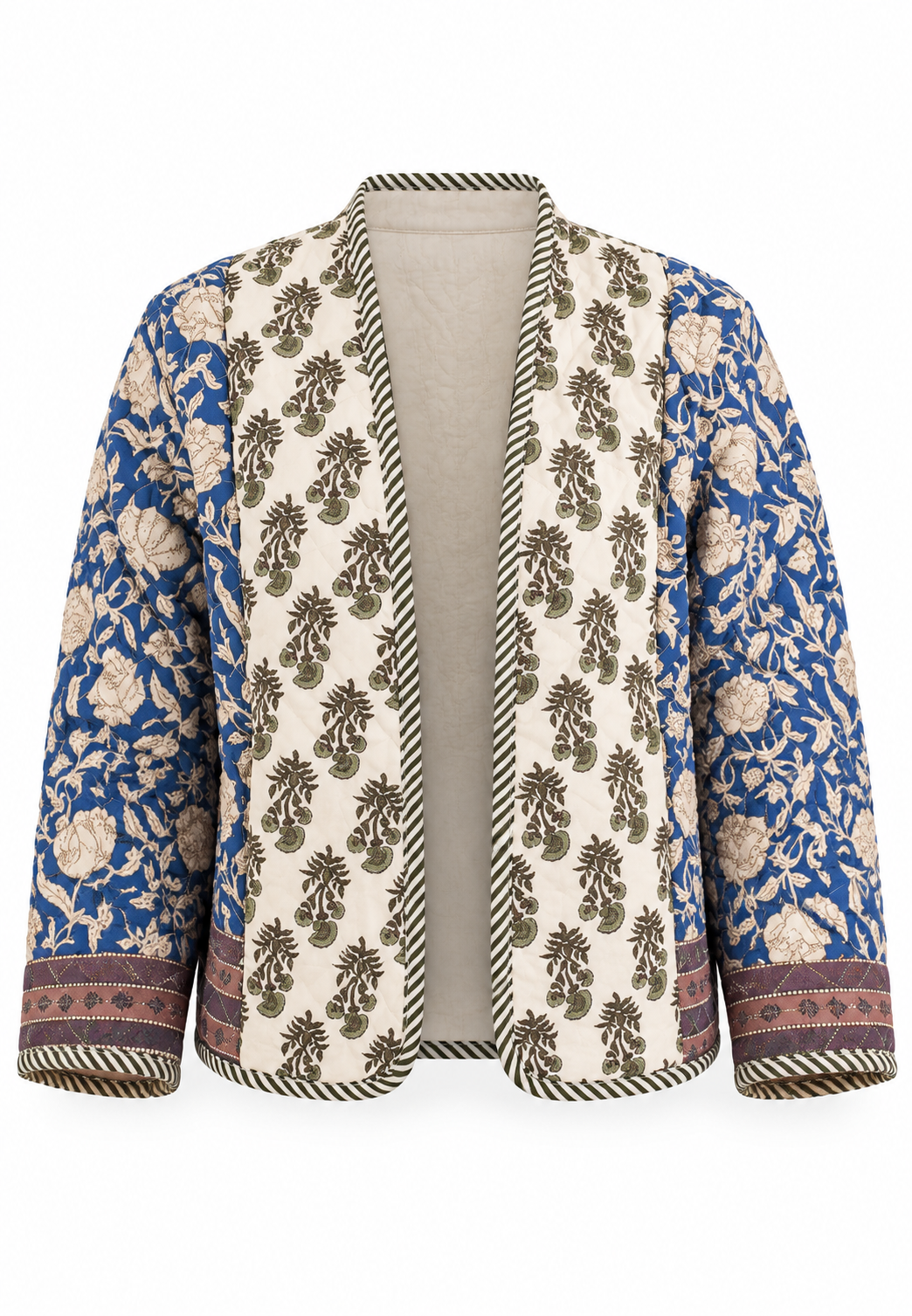 Chaqueta acolchada mujer estampado patchwork motivos florales - Karris