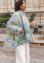 Chaqueta acolchada mujer estampados florales combinados - Marielle