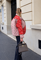 Chaqueta acolchada mujer floral patchwork botones - Belemina