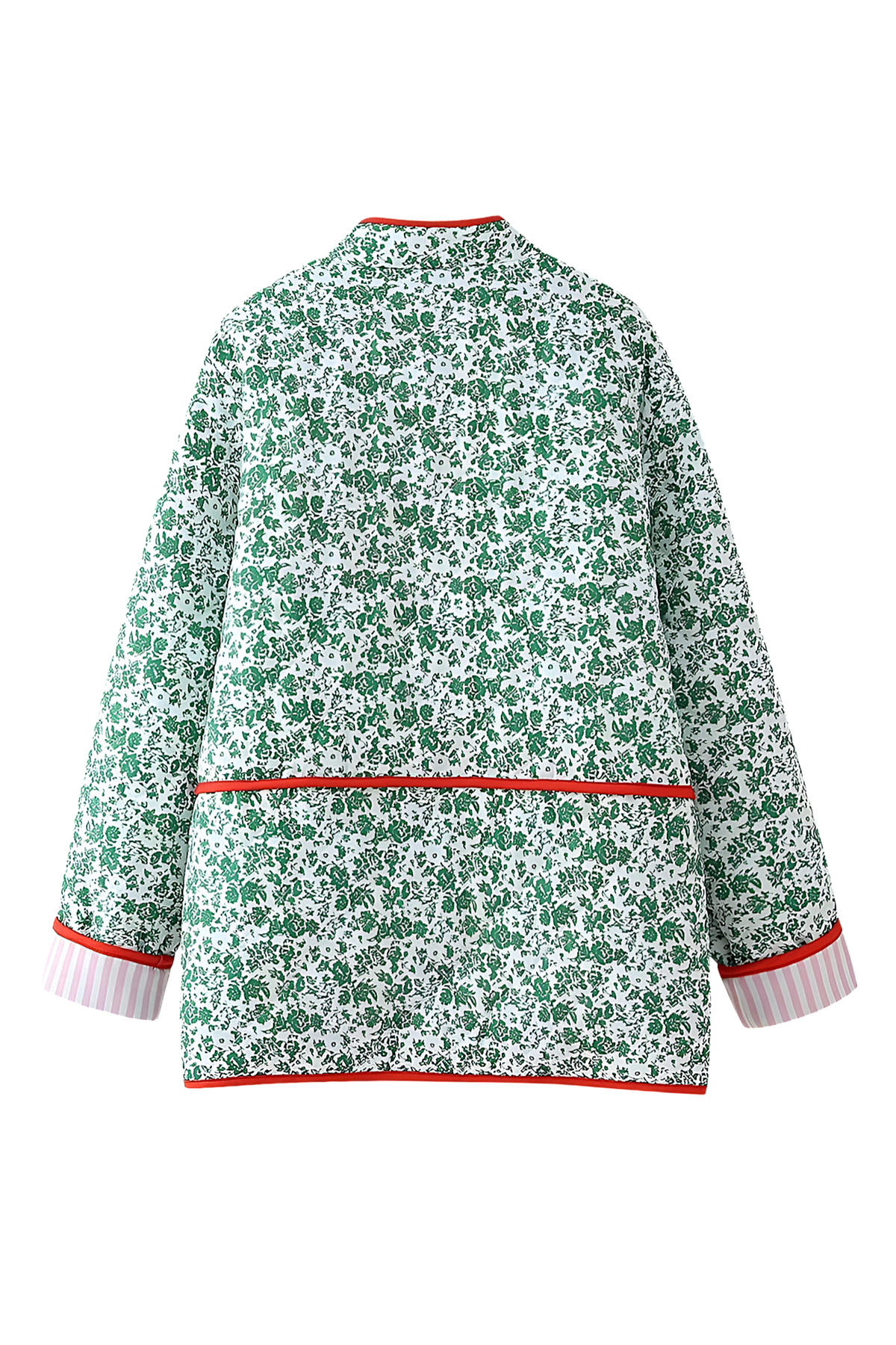 Chaqueta acolchada mujer floral ribetes contraste alamares - Celindra