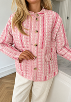 Chaqueta acolchada mujer motivos florales y rayas botones - Alvina
