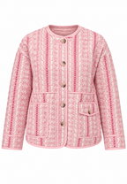 Chaqueta acolchada mujer motivos florales y rayas botones - Alvina