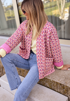 Chaqueta acolchada mujer motivos geométricos corte recto - Eliora