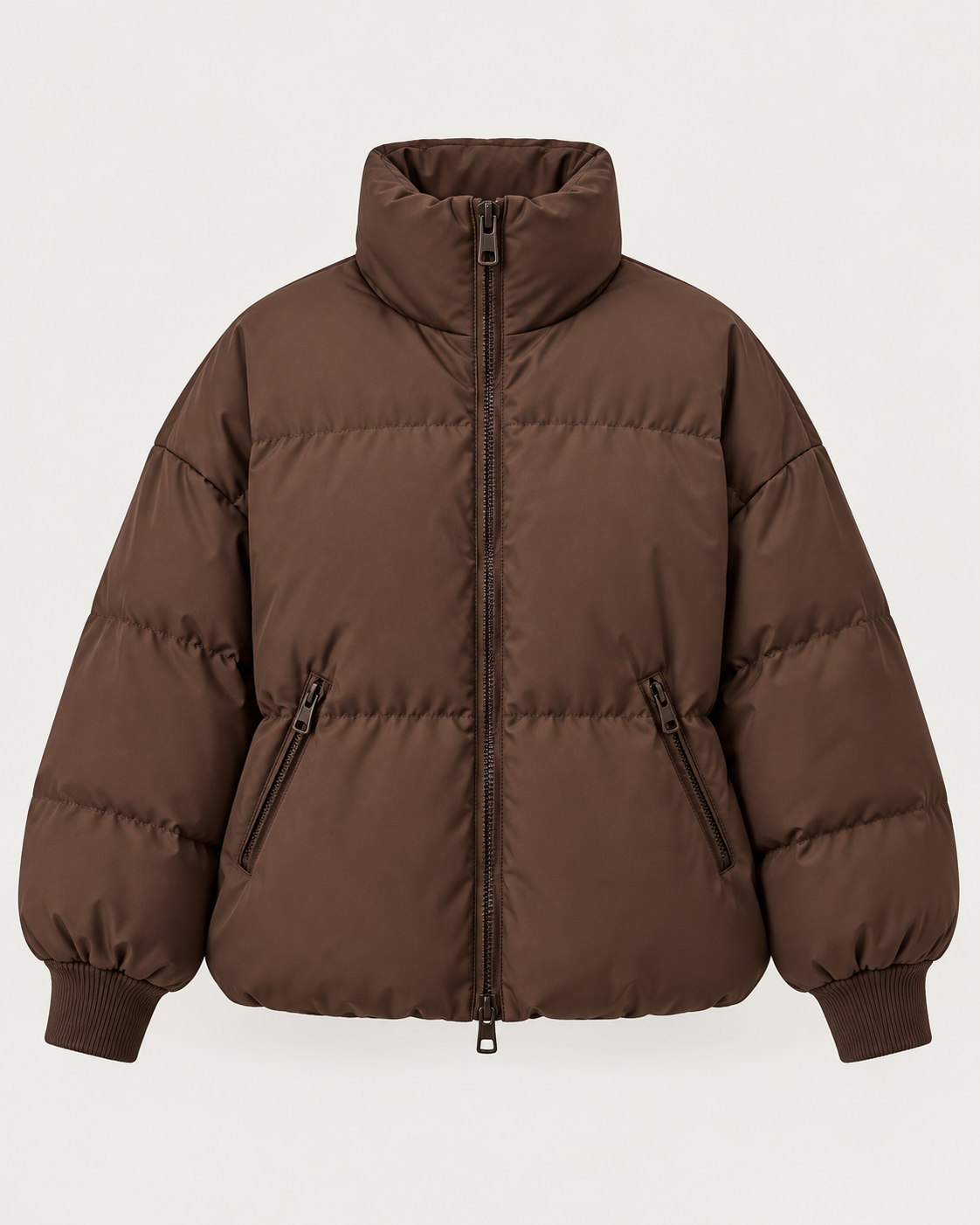 Chaqueta acolchada mujer oversize cuello alto cremallera - Anouk