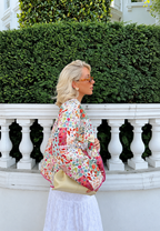 Chaqueta acolchada mujer patchwork floral ribetes rosas - Sindella