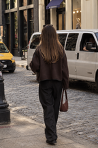 Chaqueta corta mujer efecto ante botones ribetes contraste - Sybille