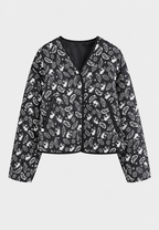 Chaqueta corta mujer paisley acolchado rombos ribetes contraste - Ottavia
