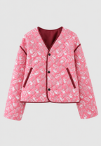 Chaqueta corta mujer paisley acolchado rombos ribetes contraste - Ottavia