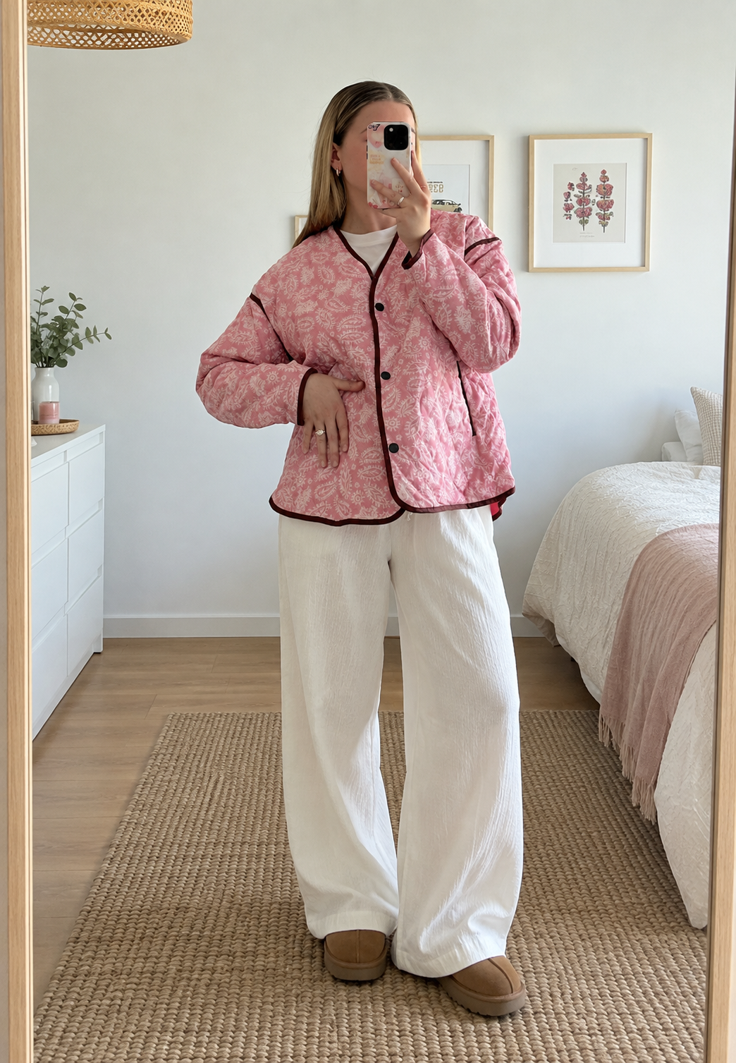 Chaqueta corta mujer paisley acolchado rombos ribetes contraste - Ottavia