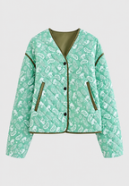 Chaqueta corta mujer paisley acolchado rombos ribetes contraste - Ottavia