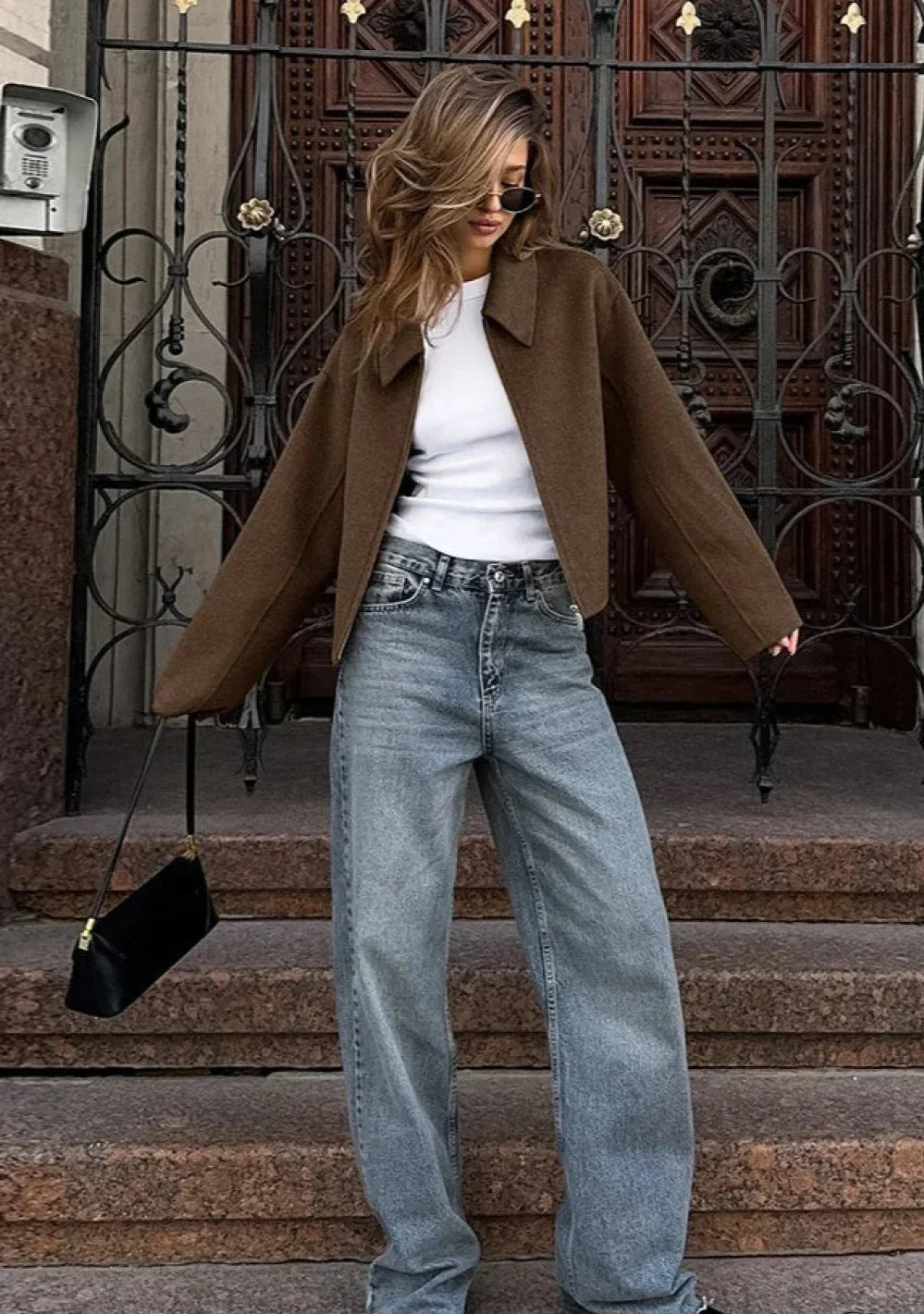 Chaqueta de lana oversize de entretiempo para mujer - Sybille