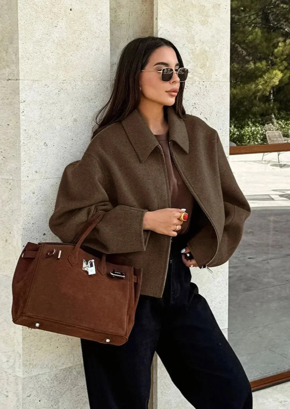 Chaqueta de lana oversize de entretiempo para mujer - Sybille
