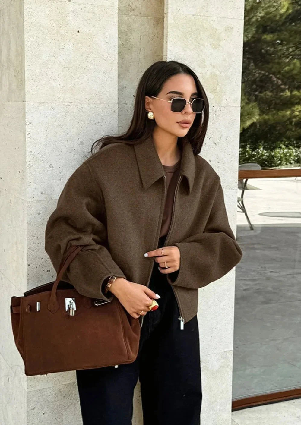 Chaqueta de lana oversize de entretiempo para mujer - Sybille