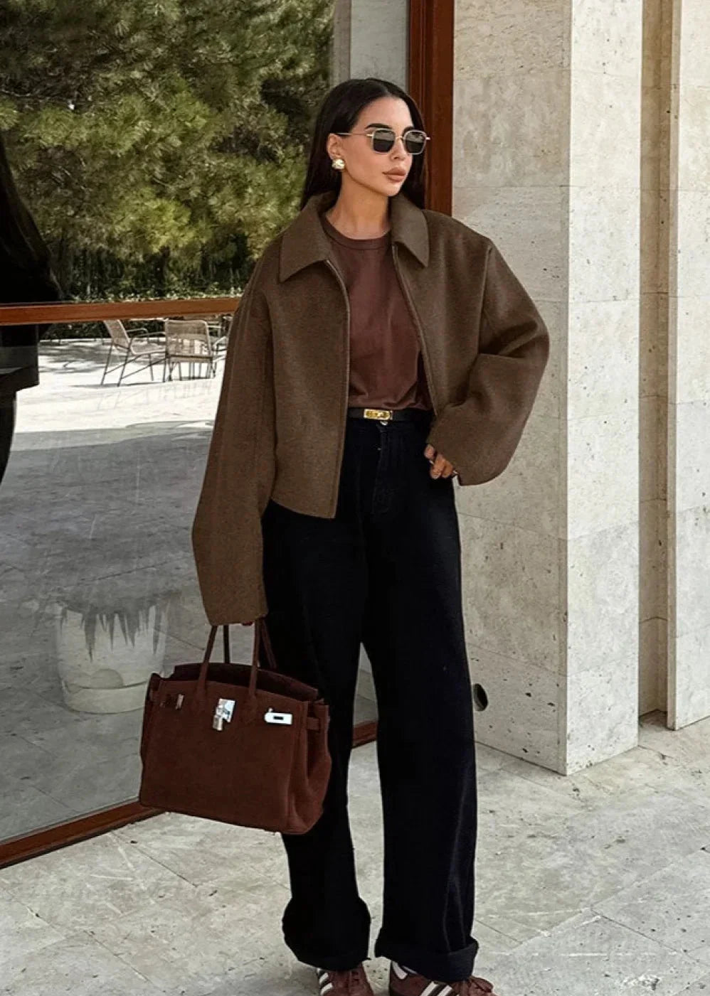 Chaqueta de lana oversize de entretiempo para mujer - Sybille