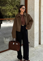 Chaqueta de lana oversize de entretiempo para mujer - Sybille