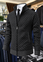 Chaqueta de punto hombre rombos cuello alto cremallera - Gaëtan