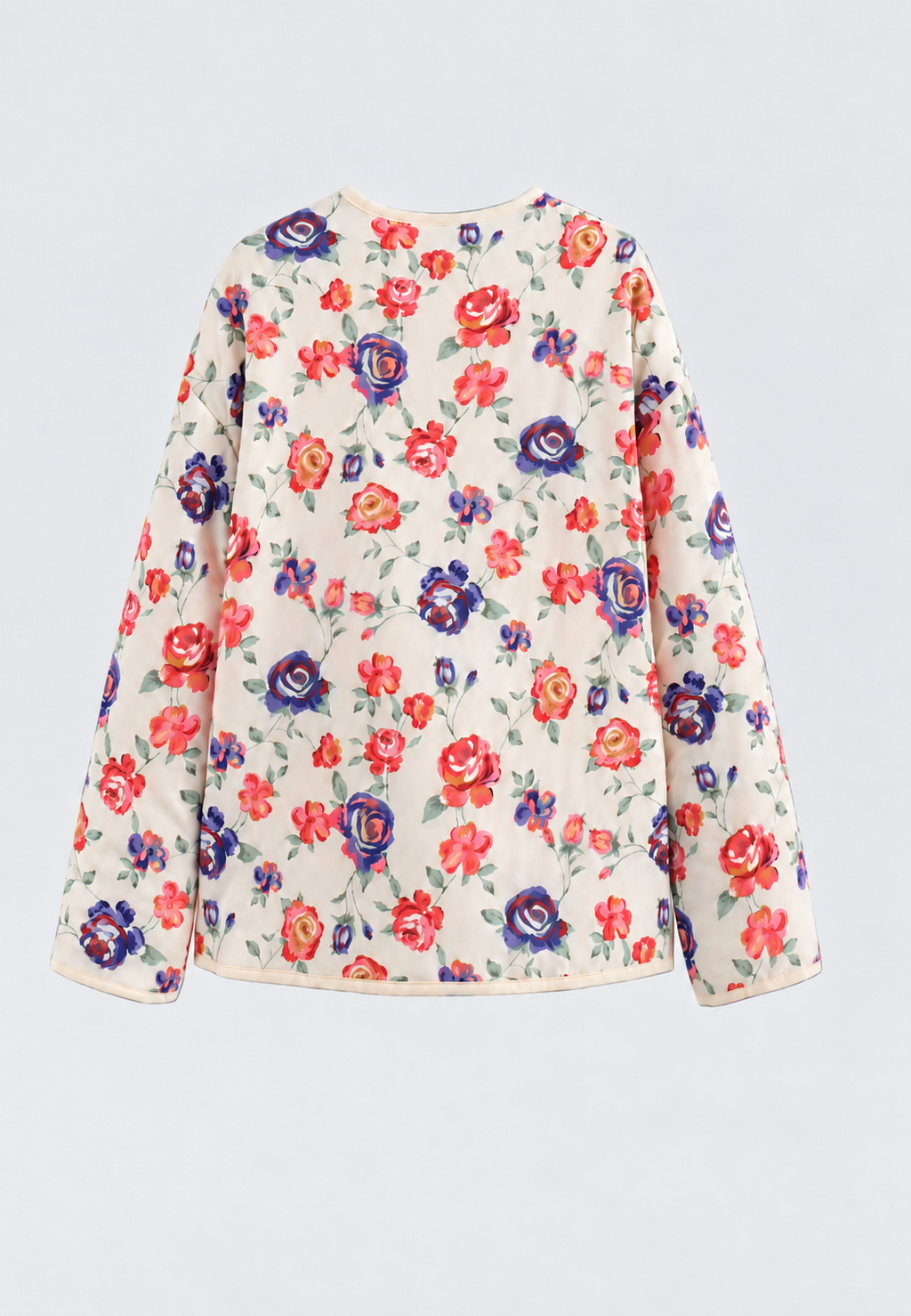 Chaqueta floral mujer acolchado rombos botones delanteros - Elizabeth