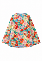 Chaqueta floral mujer corte evasé acolchado rombos volantes - Clotilde