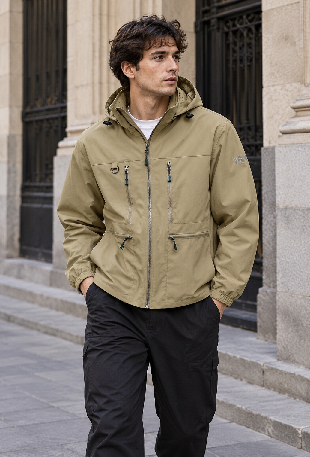 Chaqueta hombre estilo outdoor capucha ajustable cuatro bolsillos - Ardel