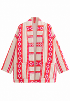 Chaqueta kimono mujer acolchada estampado étnico geométrico - Tove