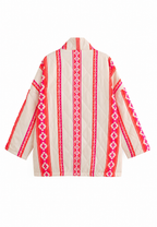 Chaqueta kimono mujer acolchada estampado étnico geométrico - Tove