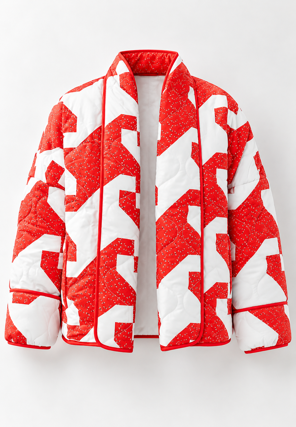 Chaqueta kimono mujer estampado abstracto geométrico acolchado - Madelon